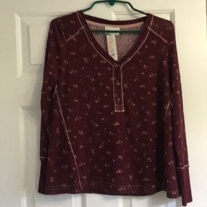 NWT Francesca’s Waffle Shirt Button Down Size XXS